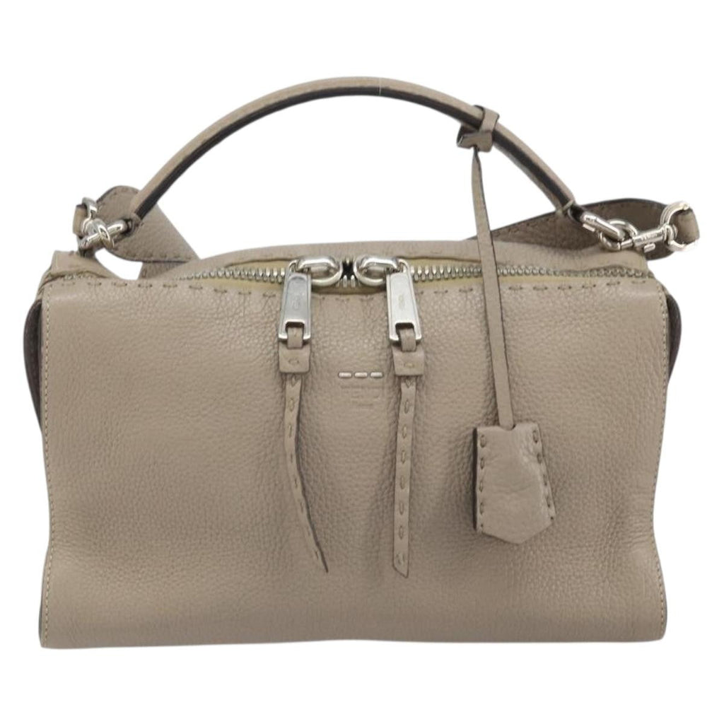 Fendi Selleria Lei Bag Leather Gray Leather Handbag