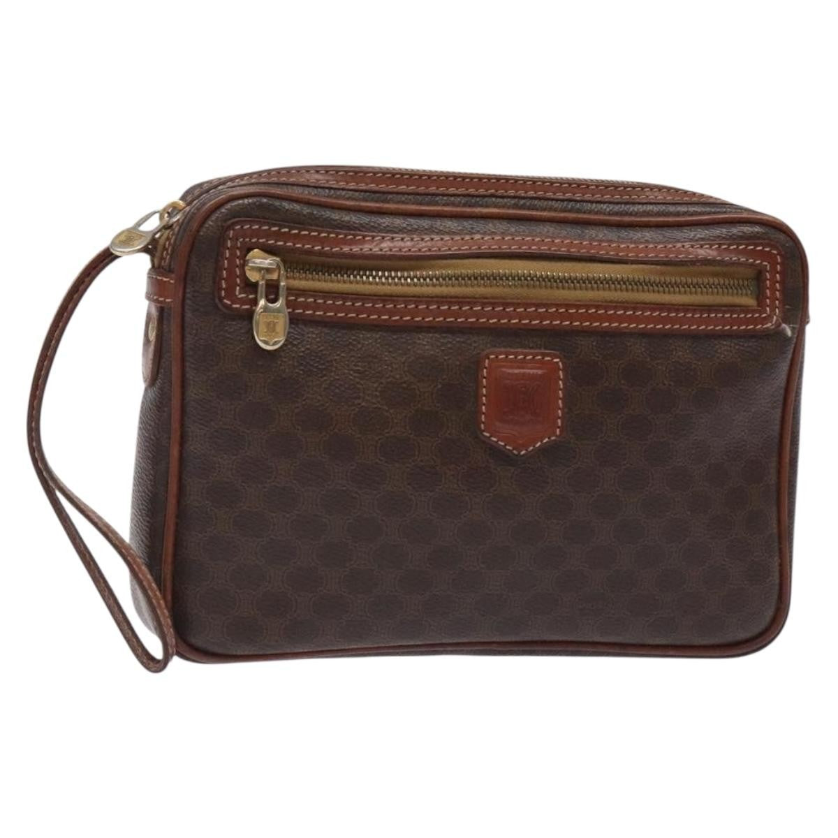 Celine Macadam Pochette Classic Brown Pvc Clutche & Pouche Bag