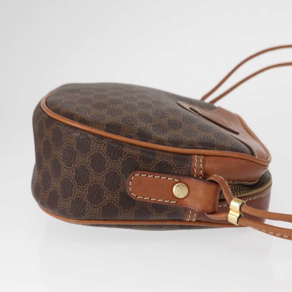 Celine Vintage Macadam Shoulder Bag Canvas And Leather Brown Canvas Shoulder Bag Bag