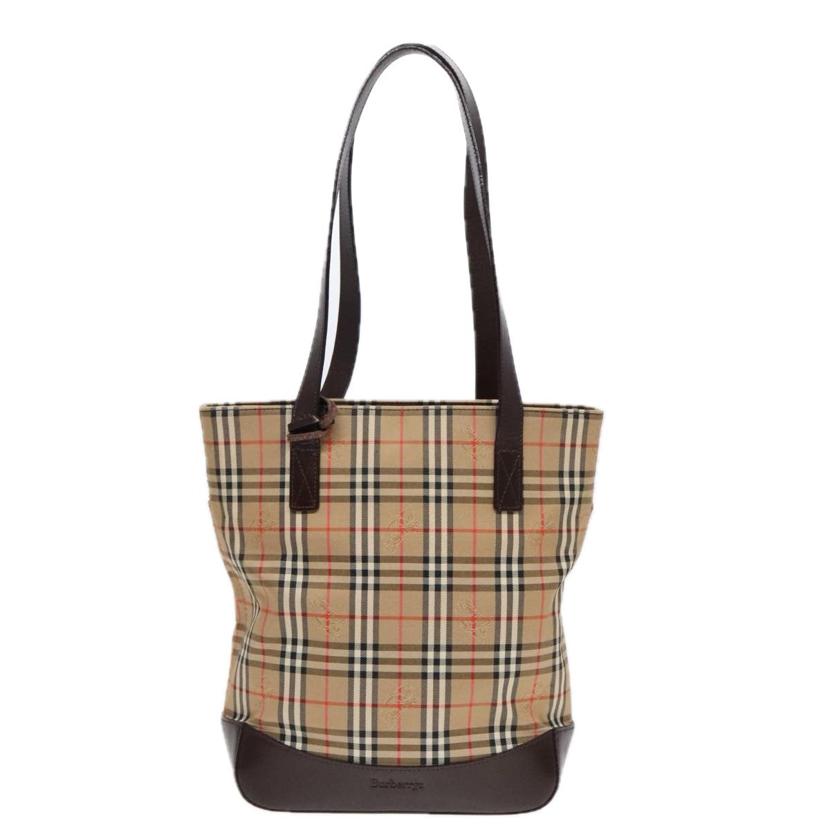 Burberry Nova Check Tote Canvas And Leather Beige Canvas Tote Bag