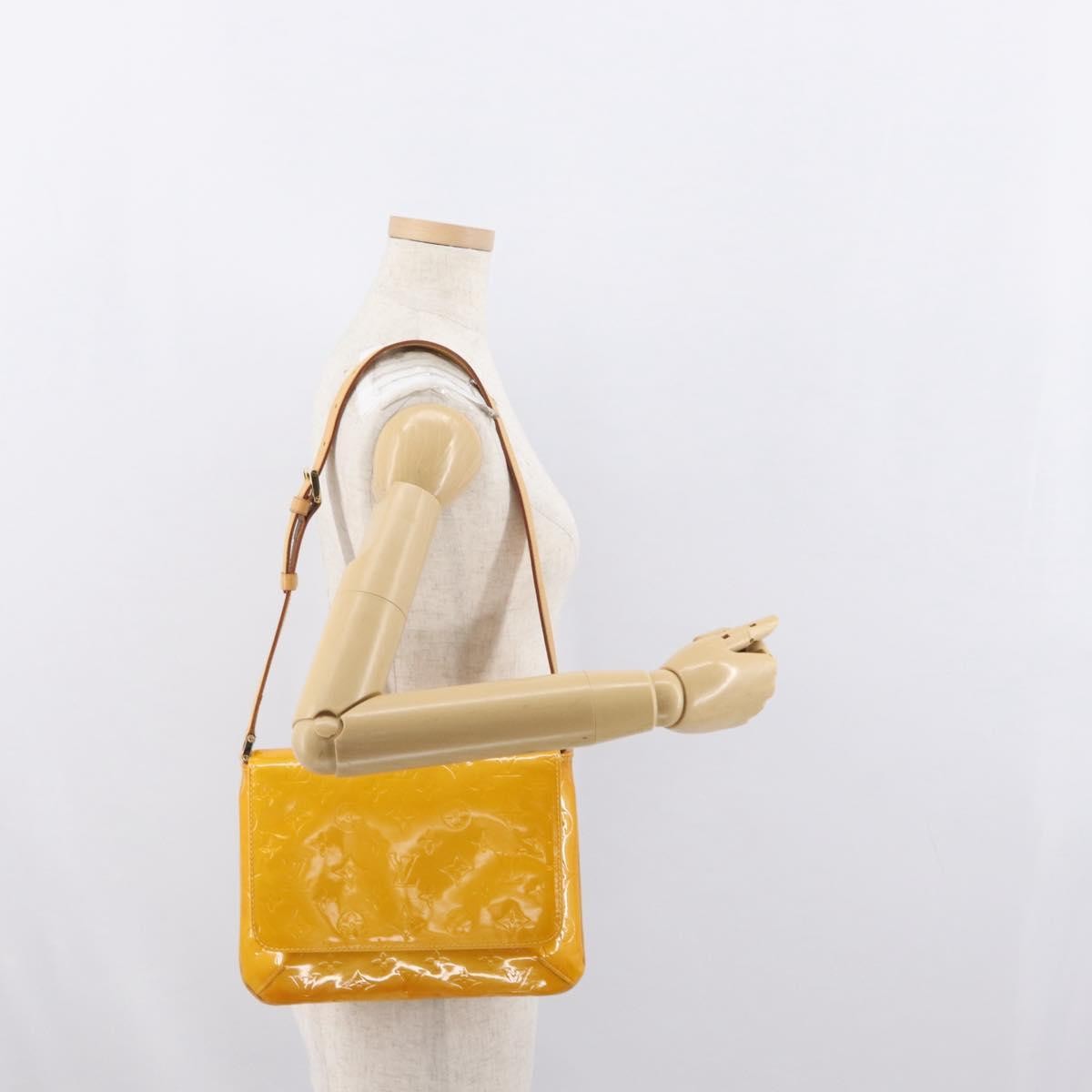 Louis Vuitton Thompson Street Handbag Monogram Vernis Yellow Patent_Leather Shoulder Bag