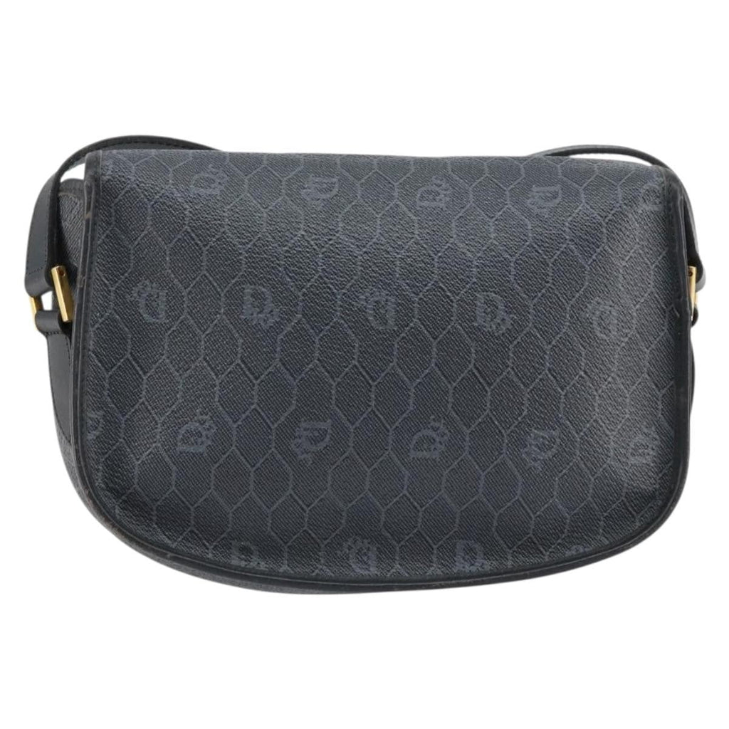 Christian Dior Vintage Honeycomb Shoulder Bag Canvas Black Canvas Shoulder Bag Bag (Pre-Owned)