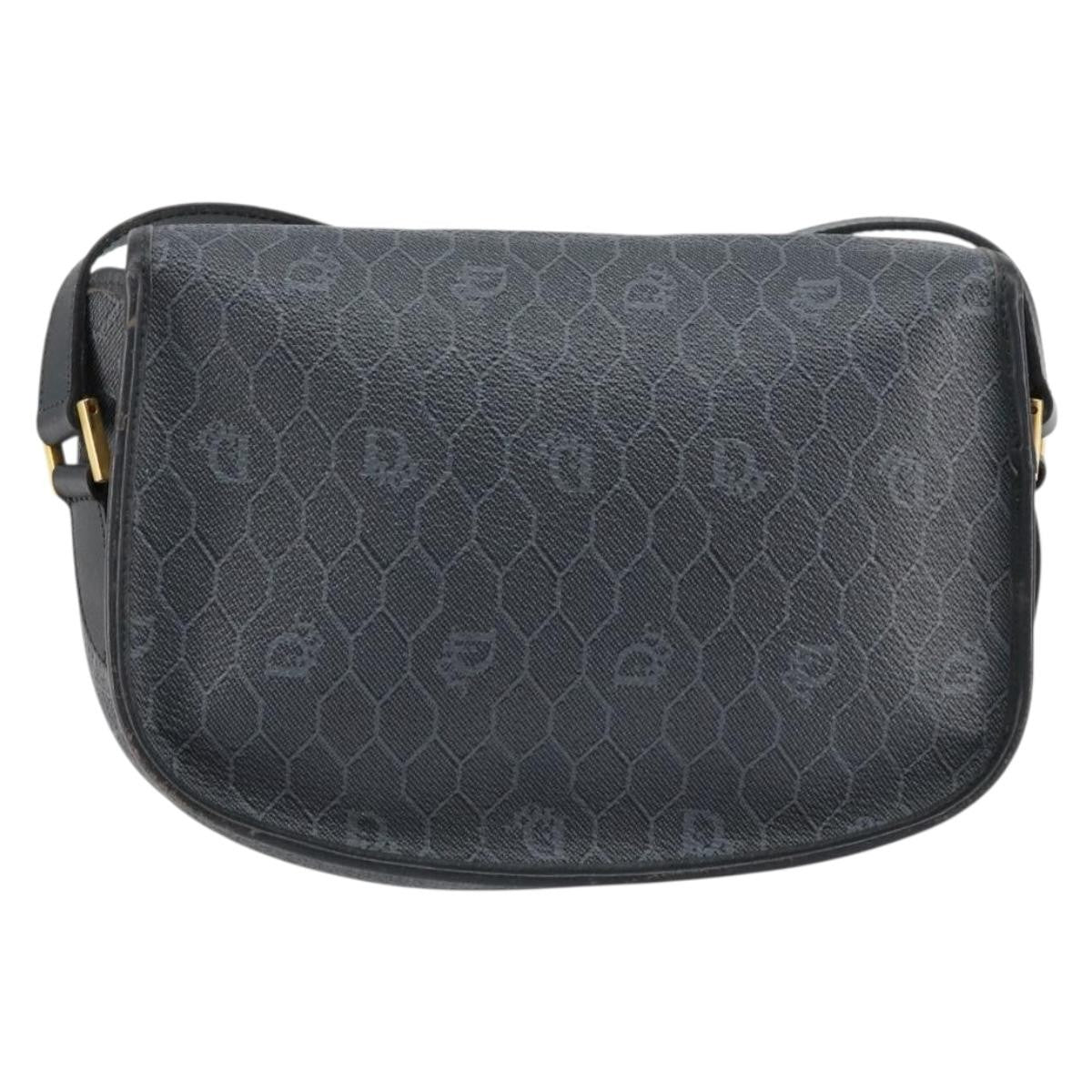 Christian Dior Vintage Honeycomb Shoulder Bag Canvas Black Canvas Shoulder Bag Bag (Pre-Owned)