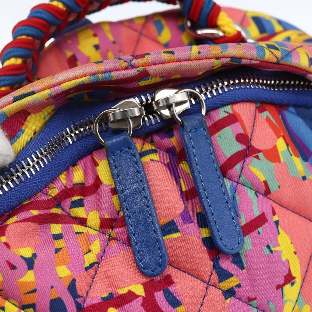 Chanel Cc Pocket Backpack Quilted Printed Foulard Multicolour Nylon Backpack Bag