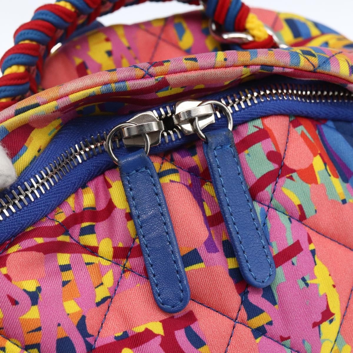 Chanel Cc Pocket Backpack Quilted Printed Foulard Multicolour Nylon Backpack Bag