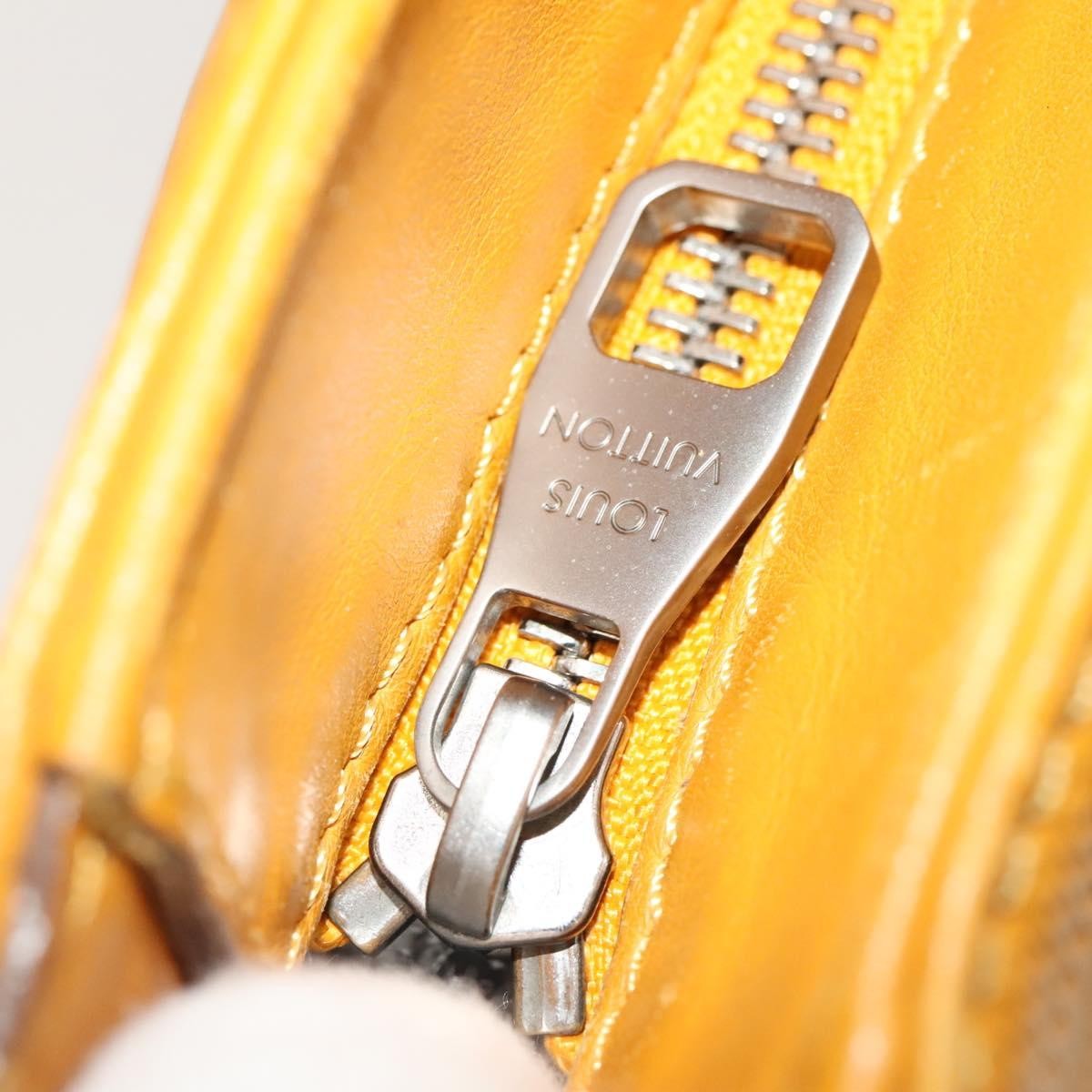 Louis Vuitton Tadao Handbag Damier Infini Leather Yellow Leather Handbag