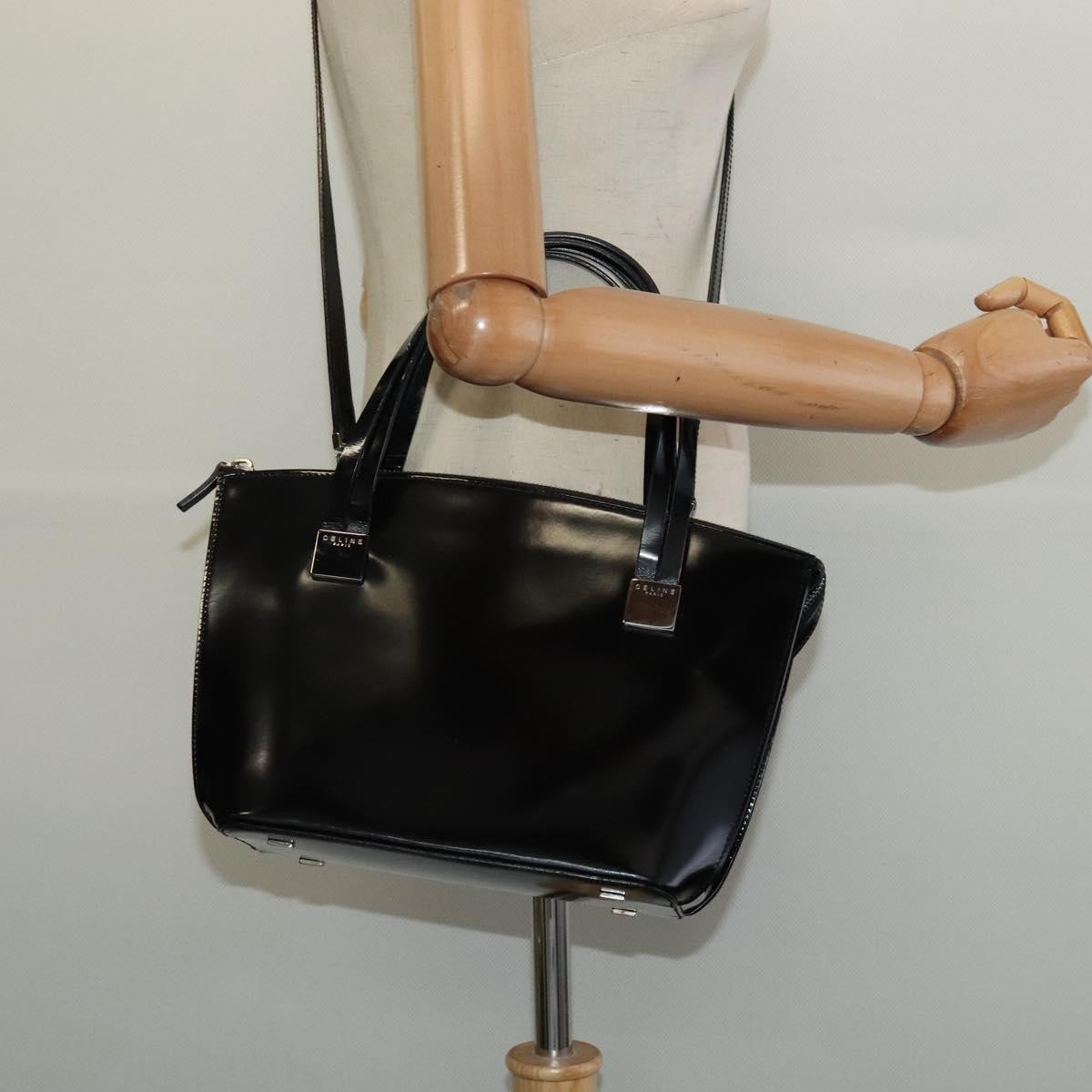 Celine Handbag Patent Leather Black Patent_Leather Handbag