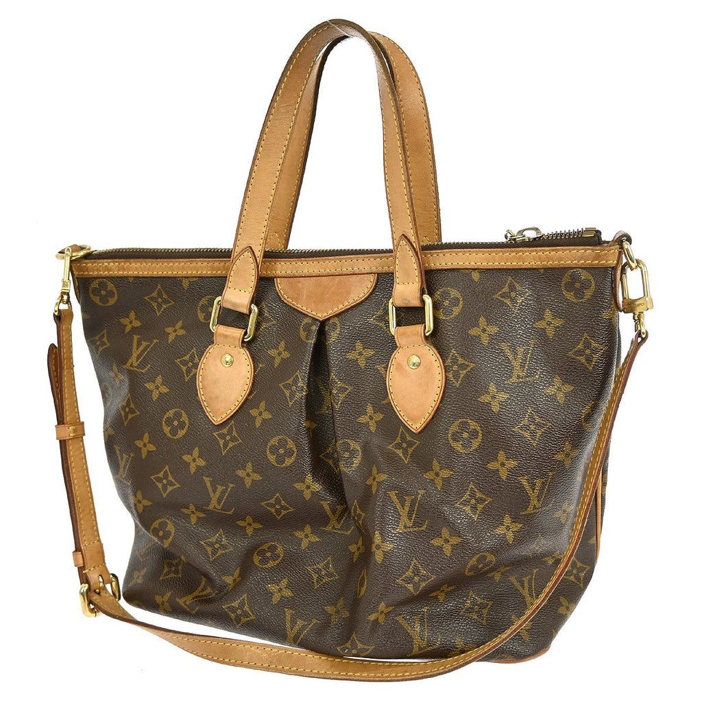 Louis Vuitton Palermo Handbag Monogram Canvas Brown Canvas Tote Bag