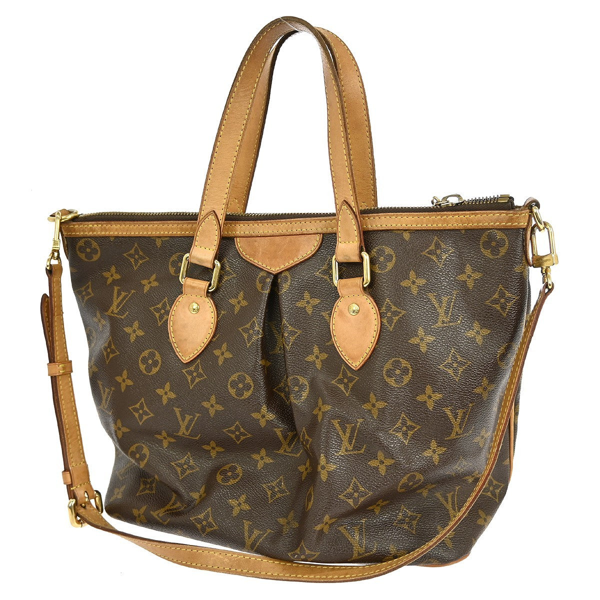 Louis Vuitton Palermo Handbag Monogram Canvas Brown Canvas Tote Bag