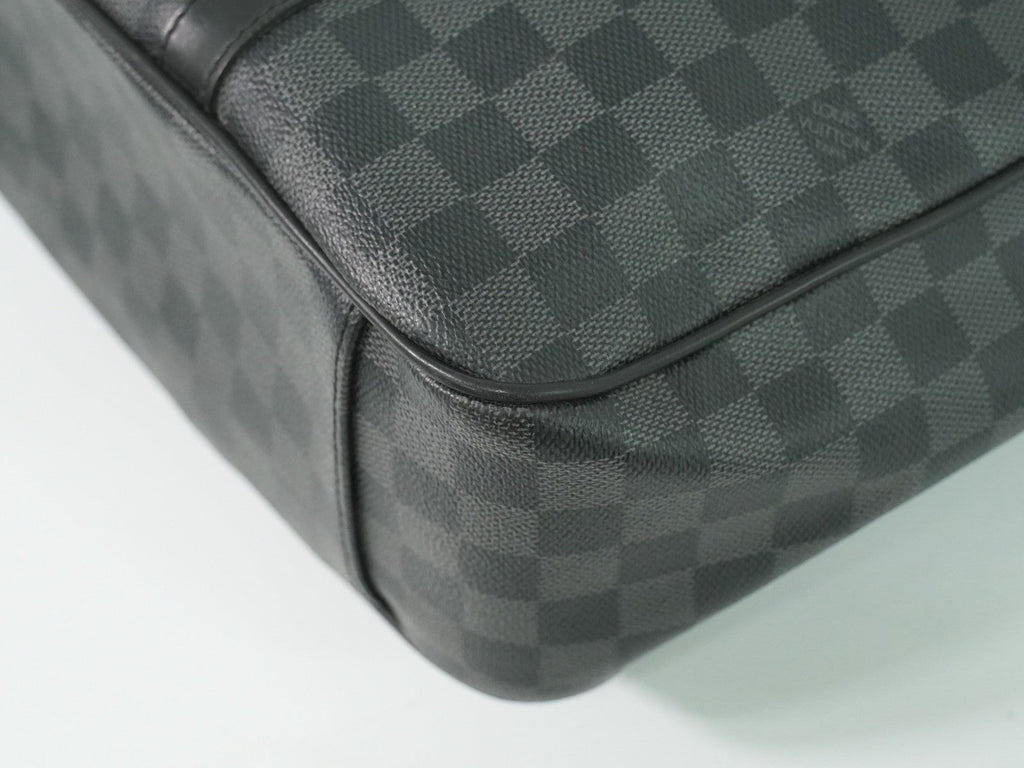 Louis Vuitton Tadao Handbag Damier Graphite Black Canvas Tote Bag