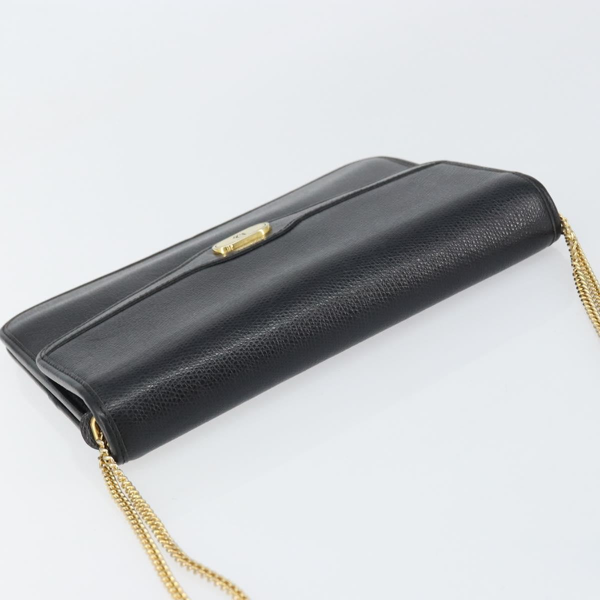 Christian Dior Vintage Cd Chain Flap Shoulder Bag Leather Black Leather Shoulder Bag Bag (Pre-Owned)