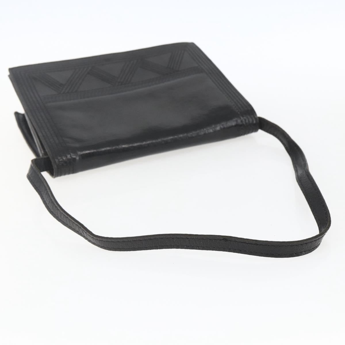 Saint Laurent Vintage Shoulder Bag Leather Black Leather Shoulder Bag Bag (Pre-Owned)