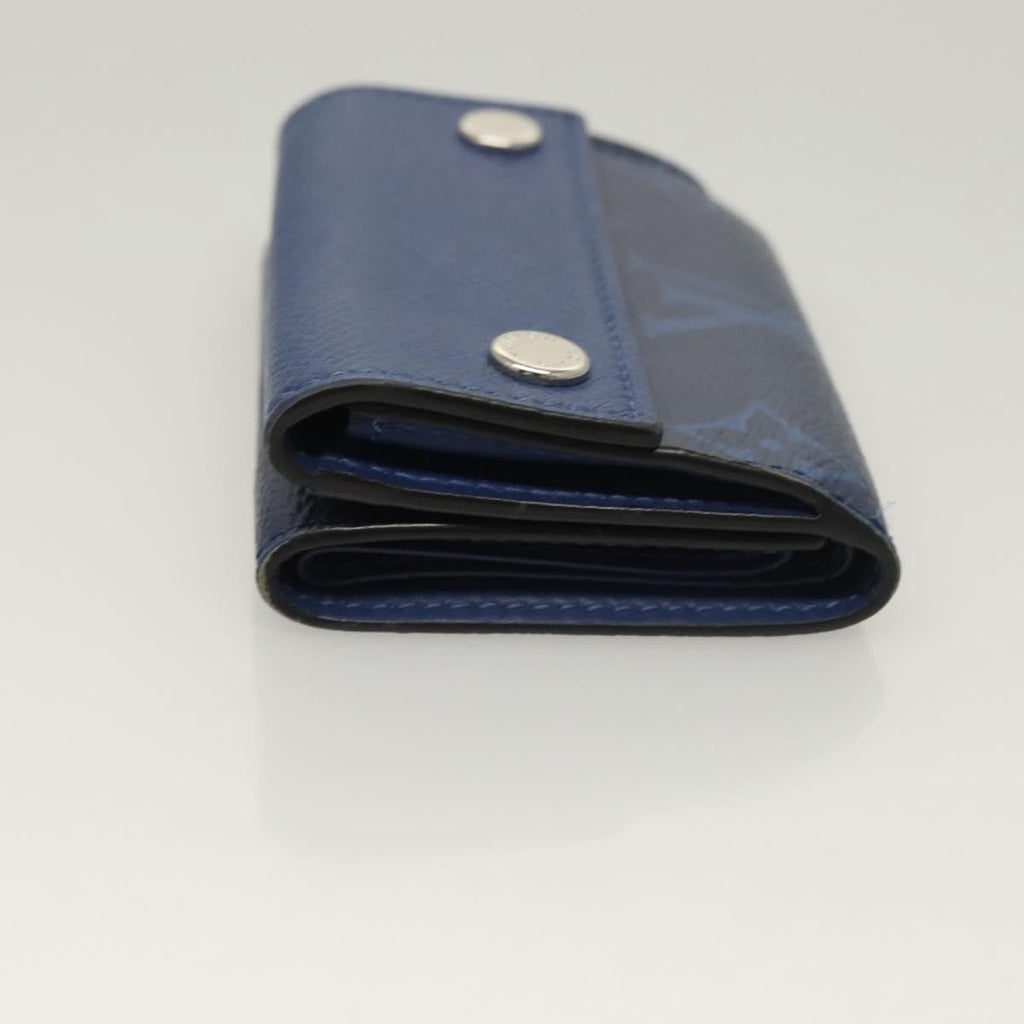 Louis Vuitton Discovery Wallet Monogram Taigarama Blue Leather Wallets Accessory