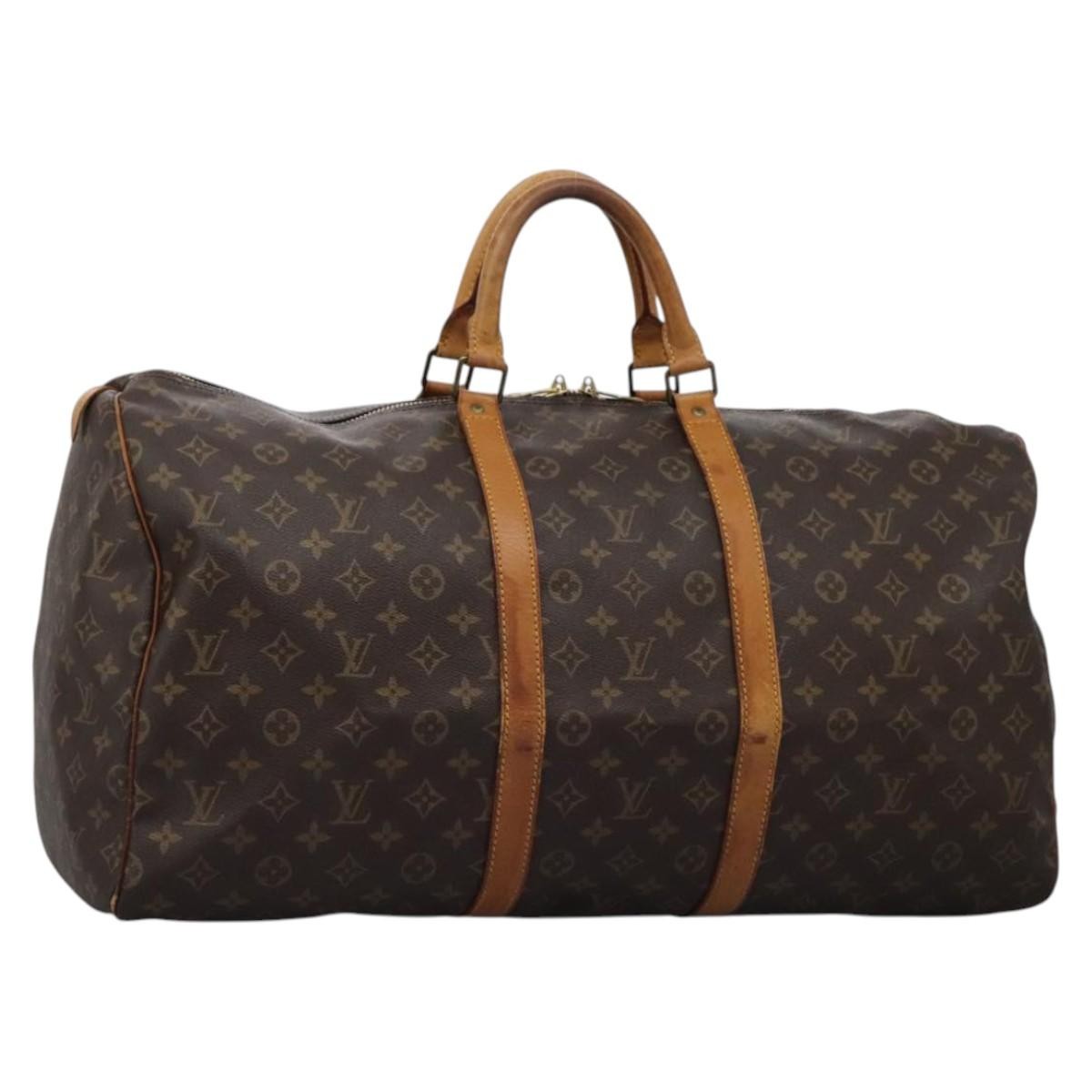 Louis Vuitton Keepall Bag Monogram Canvas Brown Canvas Travel Bag