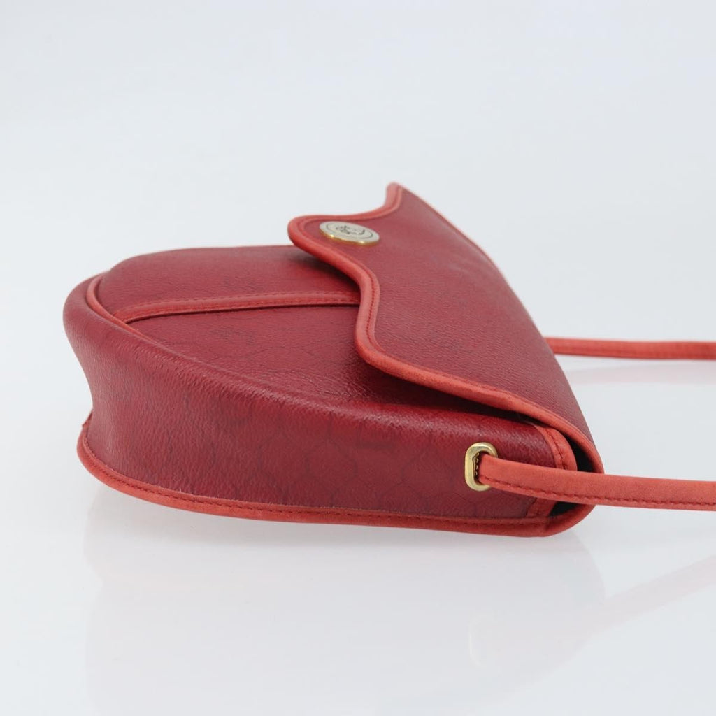 Christian Dior Vintage Honeycomb Flap Crossbody Bag Coated Canvas Red Pvc Shoulder Bag Bag (Pre-Owned)