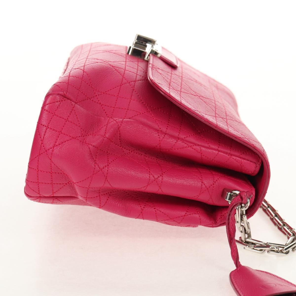 Christian Dior Long Chain Miss Dior Bag Cannage Quilt Lambskin Pink Leather Shoulder Bag Bag (Pre-Owned)
