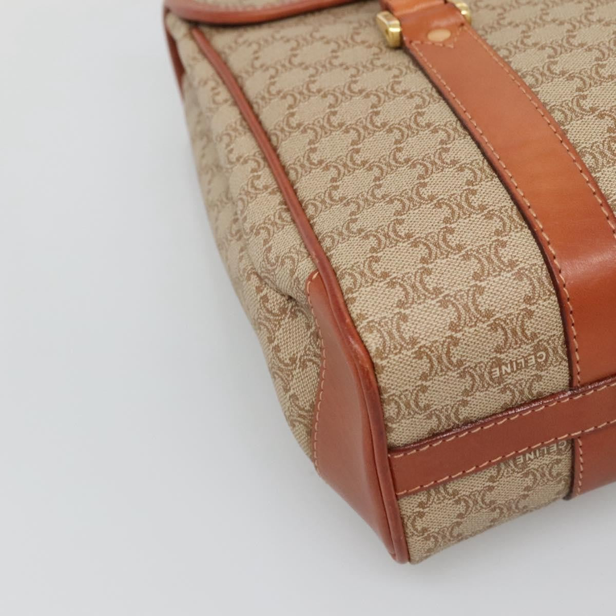 Celine Vintage Macadam Handbag Canvas And Leather Beige Canvas Handbag