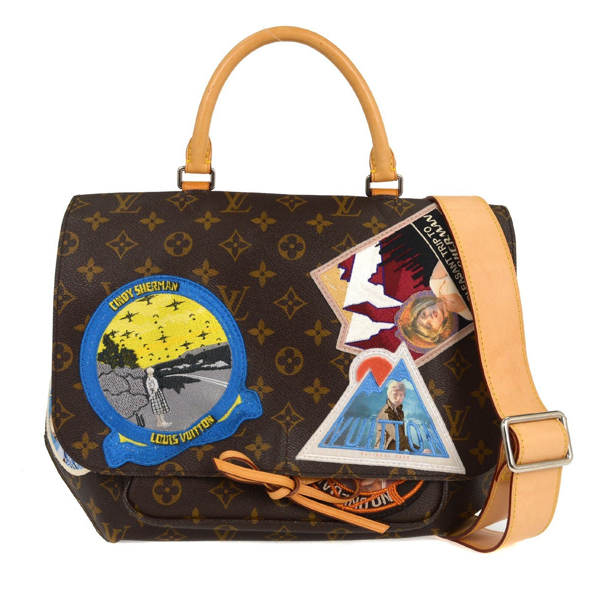 Louis Vuitton Cindy Sherman Camera Messenger Bag Patch Embellished Monogram Canvas Brown Canvas Handbag
