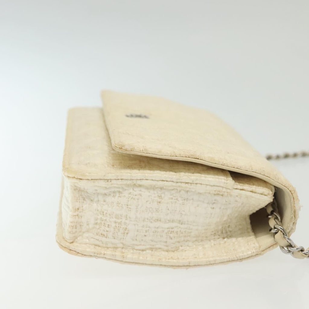 Chanel Wallet On Chain Tweed White Tweed Shoulder Bag Bag