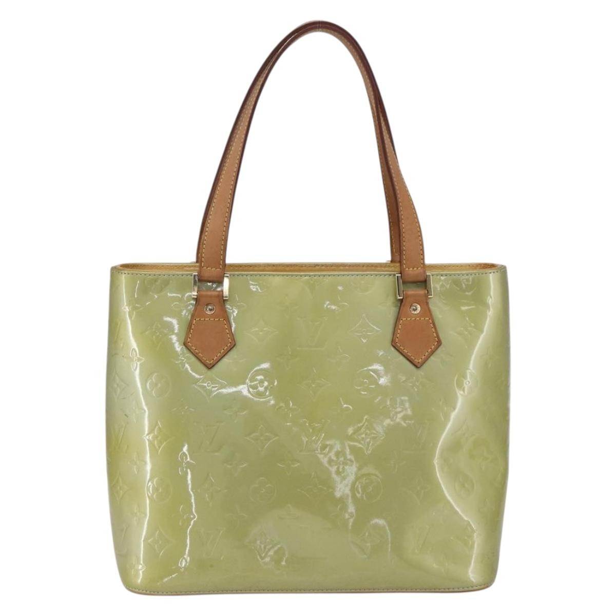 Louis Vuitton Houston Handbag Monogram Vernis Green Patent_Leather Tote Bag