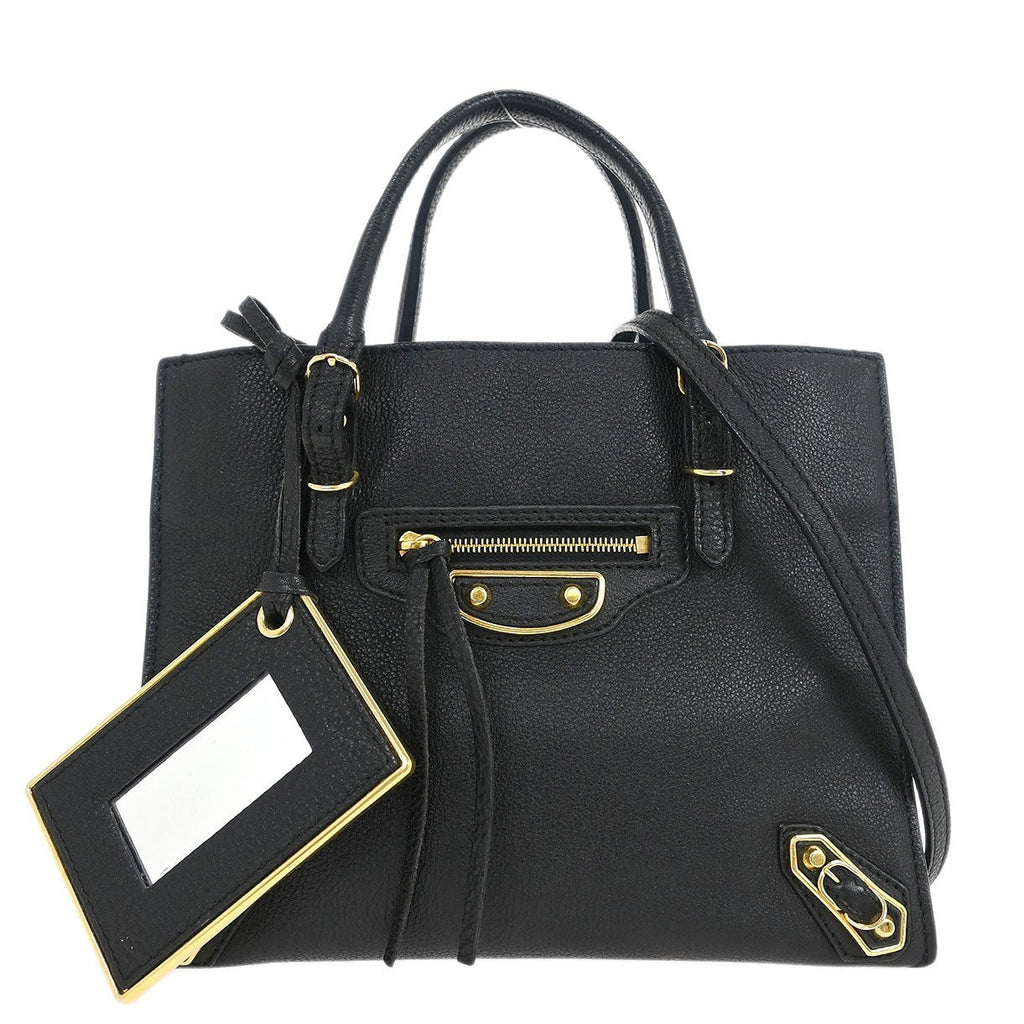 Balenciaga Papier A4 Classic Metallic Edge Bag Leather Black Leather Tote Bag