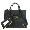 Balenciaga Papier A4 Classic Metallic Edge Bag Leather Black Leather Tote Bag
