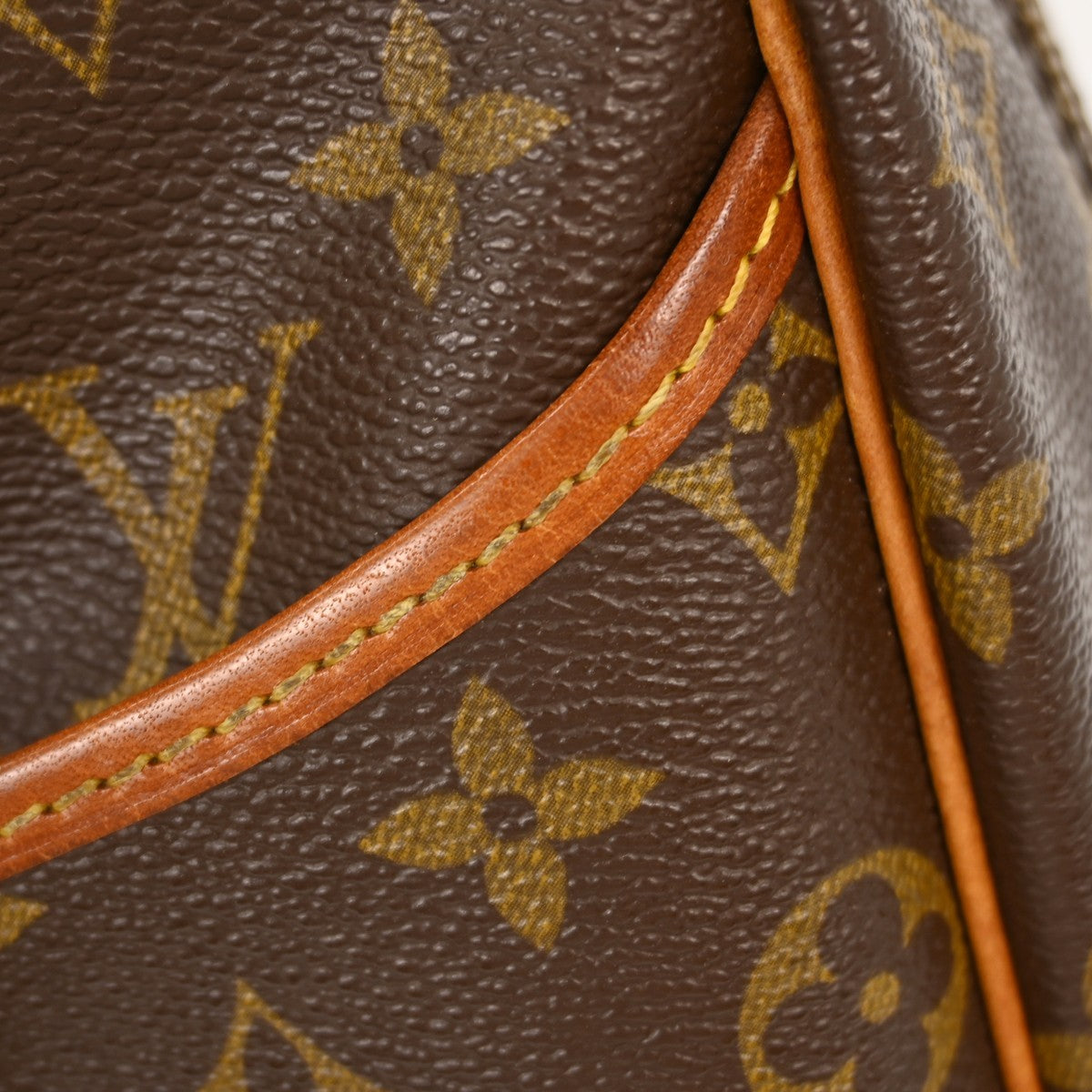 Louis Vuitton Deauville Handbag Monogram Canvas Brown Canvas Handbag