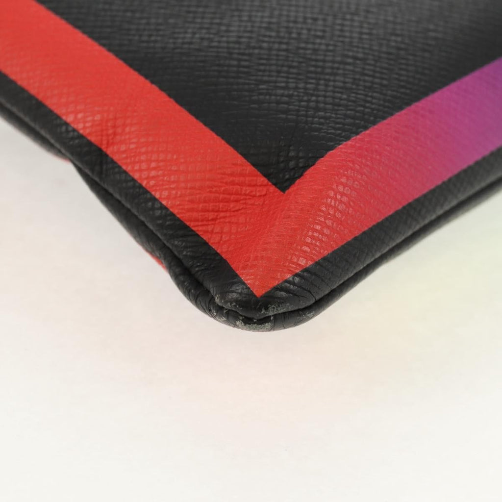 Louis Vuitton Pochette A4 Rainbow Taiga Leather Black Leather Clutche & Pouche Bag