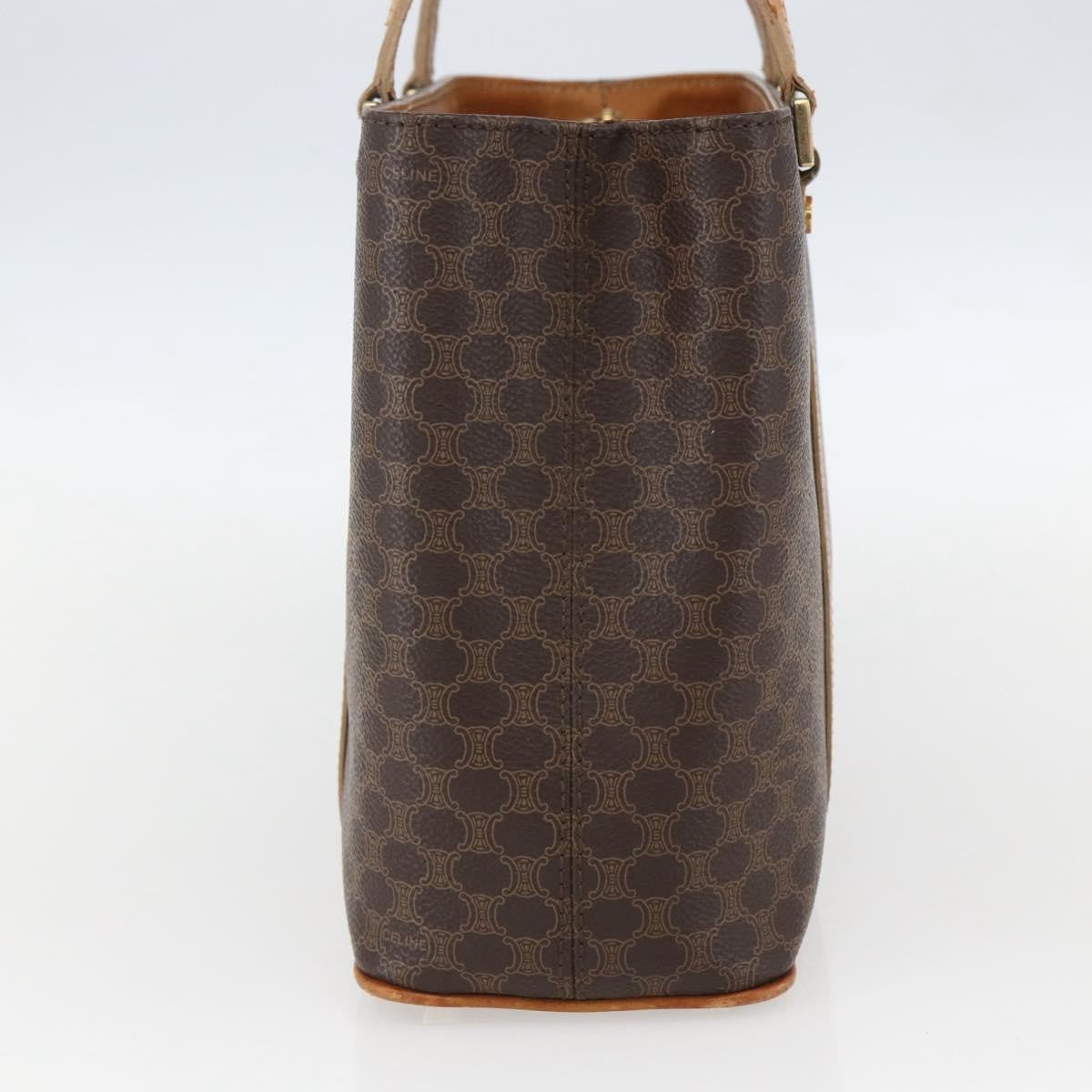 Celine Vintage Macadam Handbag Canvas And Leather Brown Canvas Handbag