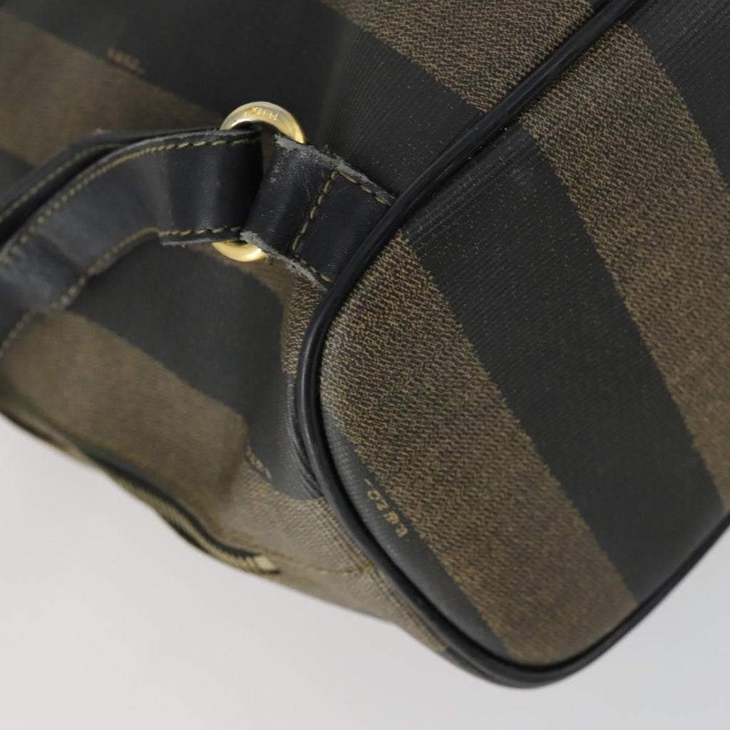 Fendi Pequin Front Pocket Backpack Coated Canvas Brown Pvc Backpack Bag