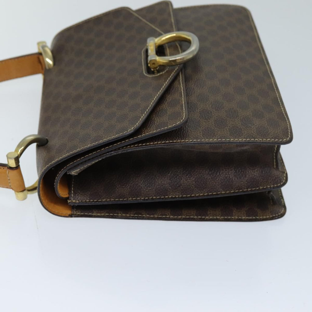 Celine Macadam Handbag Macadam With Leather Brown Canvas Handbag