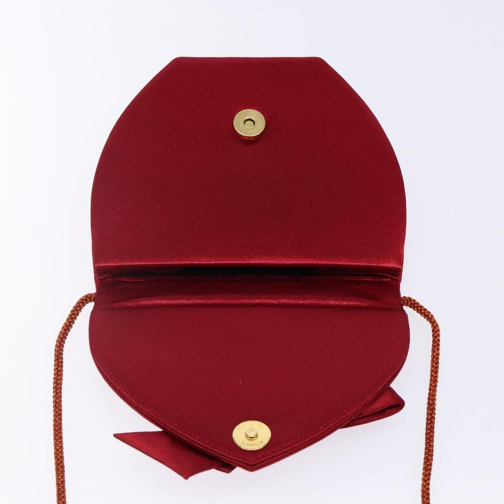 Saint Laurent Vintage Flap Crossbody Bag Silk Red Satin Clutche & Pouche Bag (Pre-Owned)