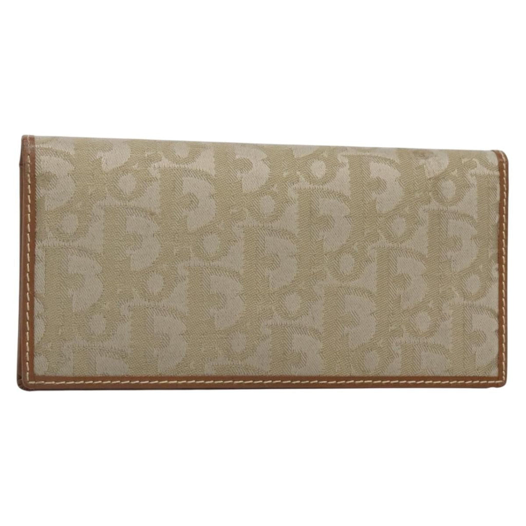 Christian Dior Trotter French Wallet Diorissimo Canvas Green Canvas Wallets Accessory (Pre-Owned)