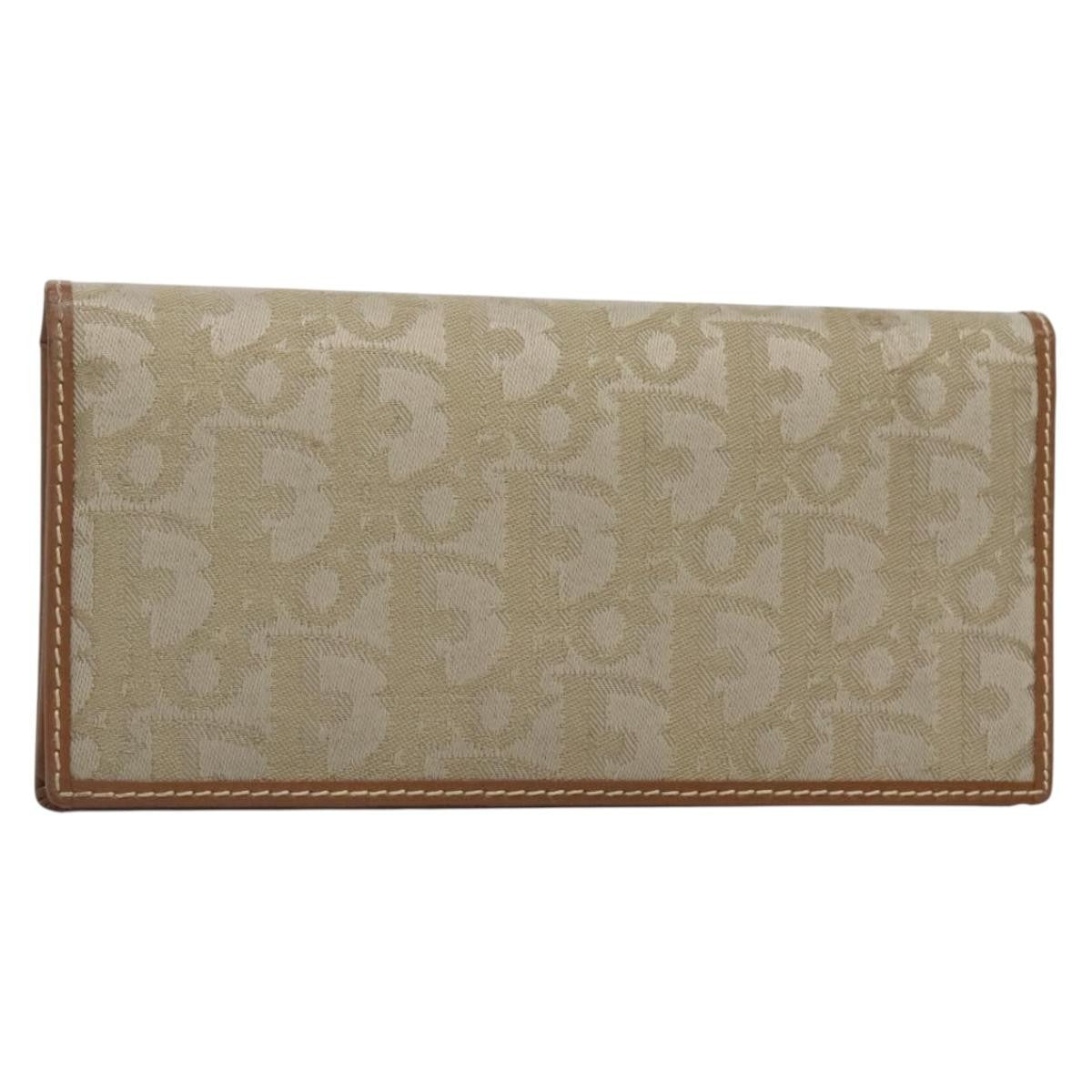 Christian Dior Trotter French Wallet Diorissimo Canvas Green Canvas Wallets Accessory (Pre-Owned)