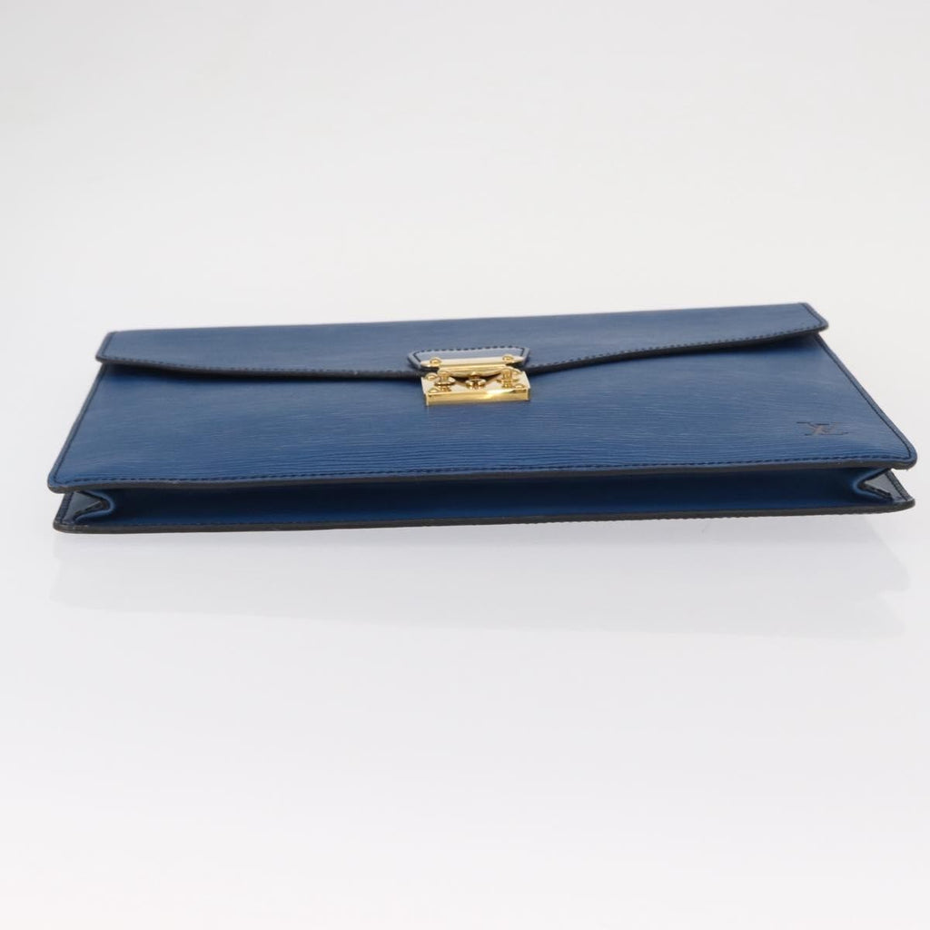 Louis Vuitton Porte-Documents Senateur Bag Epi Leather Blue Leather Clutche & Pouche Bag