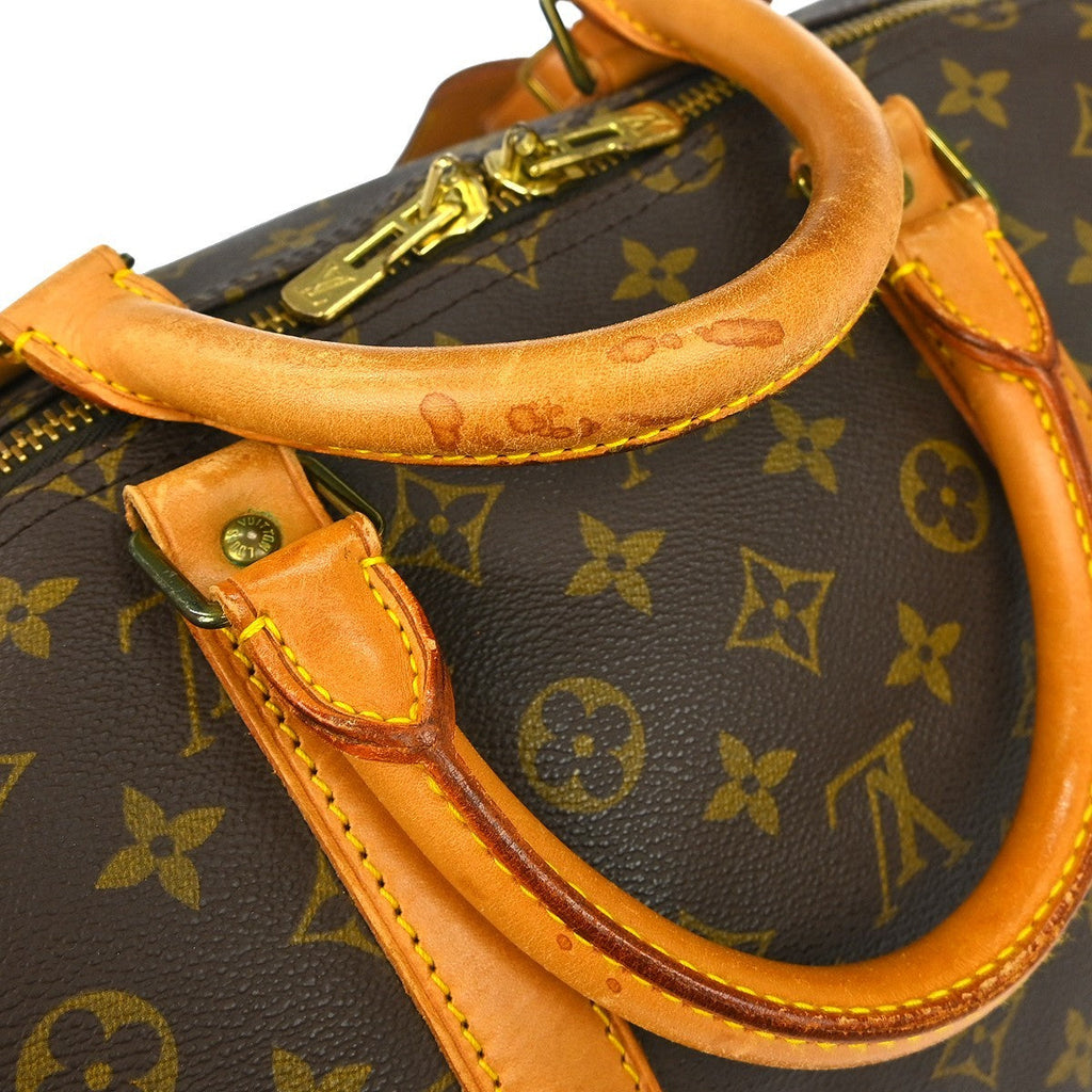 Louis Vuitton Keepall Bandouliere Bag Monogram Canvas Brown Canvas Travel Bag