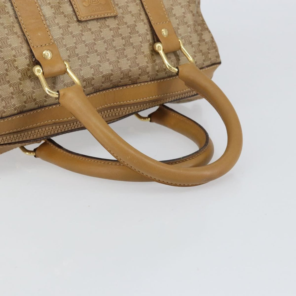 Celine Vintage Macadam Handbag Canvas And Leather Beige Canvas Handbag