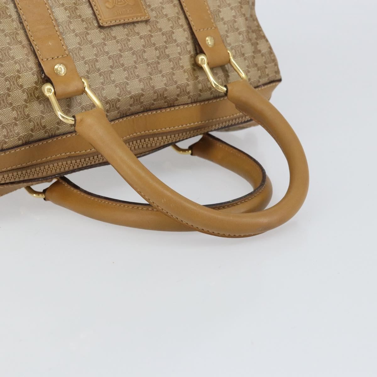 Celine Vintage Macadam Handbag Canvas And Leather Beige Canvas Handbag