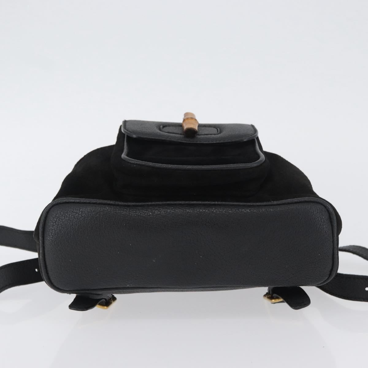 Gucci Gucci Bamboo Backpack Daim Black Suede Backpack Bag (Pre-Owned)
