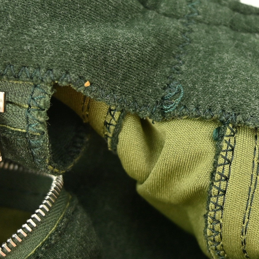 Fendi Vintage Flap Shoulder Bag Zucchino Canvas With Leather Green Canvas Handbag