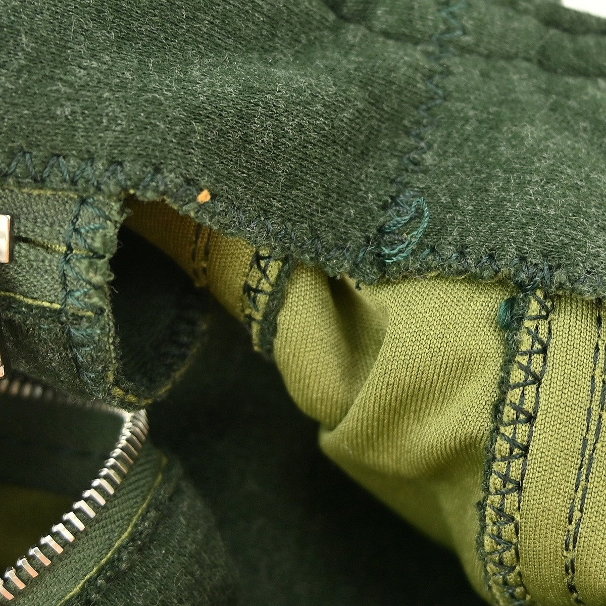 Fendi Vintage Flap Shoulder Bag Zucchino Canvas With Leather Green Canvas Handbag