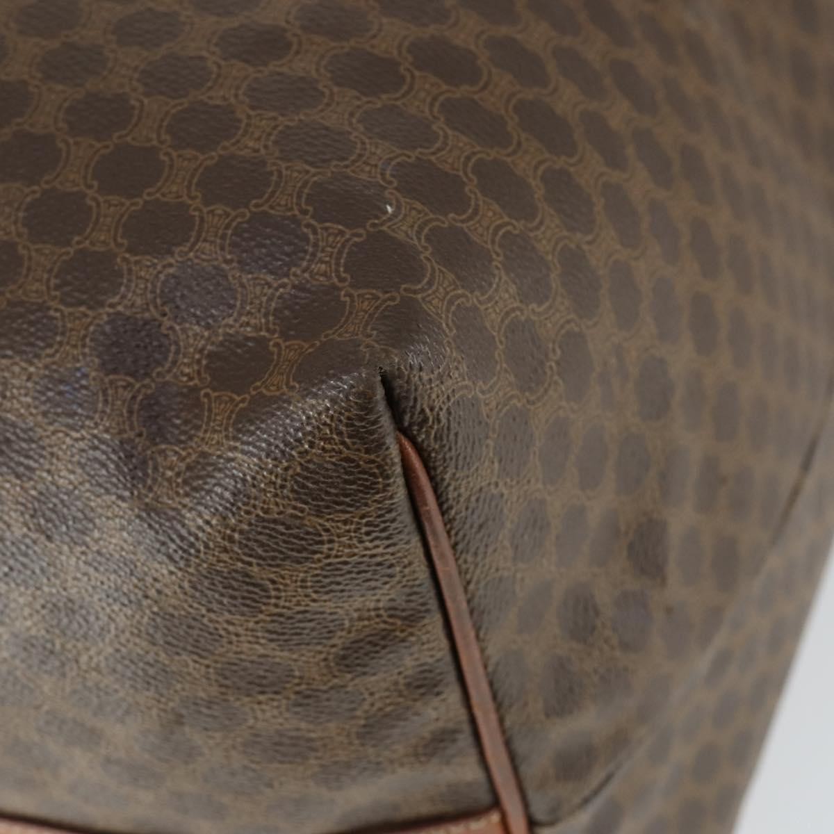 Celine Vintage Macadam Boston Bag Canvas And Leather Brown Canvas Travel Bag Bag