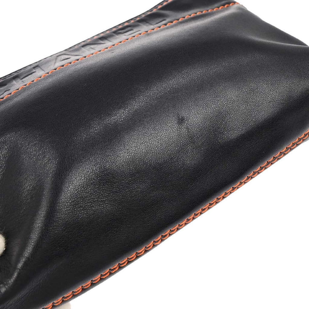 Chanel Lax Pochette Leather Black Leather Clutche & Pouche Bag