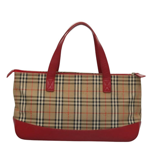 Burberry Nova Check Handbag Nova Check Canvas And Leather Beige Canvas Handbag
