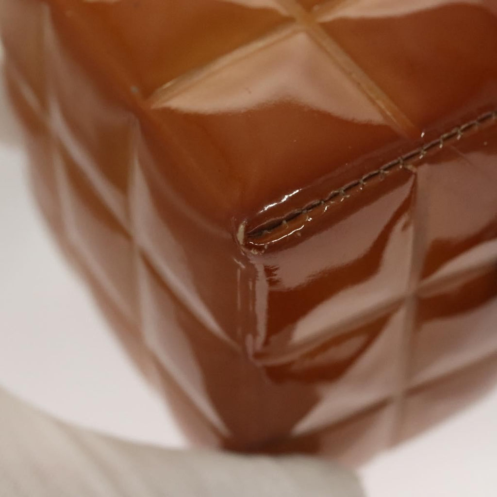 Chanel Rubiks Cube Wristlet Quilted Patent Brown Patent_Leather Bag