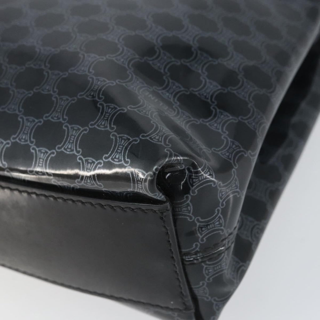 Celine Vintage Macadam Shopper Tote Venyl Black Plastic Tote Bag Bag