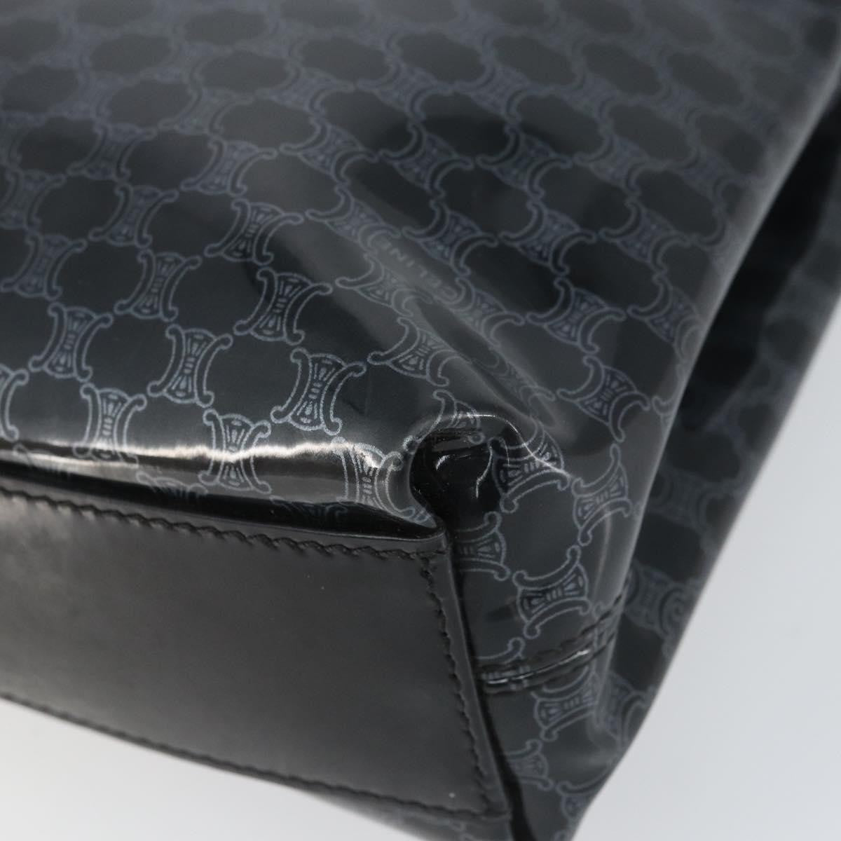 Celine Vintage Macadam Shopper Tote Venyl Black Plastic Tote Bag Bag