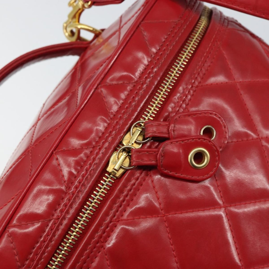 Chanel Vintage Vanity Case Patent Red Patent_Leather Handbag
