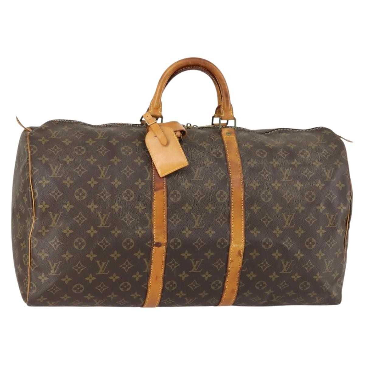 Louis Vuitton Keepall Bag Monogram Canvas Brown Canvas Travel Bag