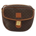 Celine Vintage Macadam Shoulder Bag Canvas And Leather Brown Canvas Shoulder Bag Bag